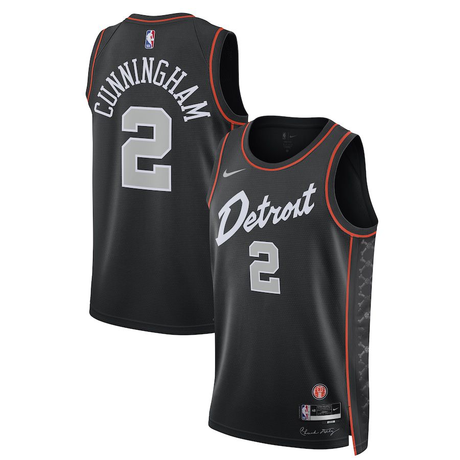 Men Detroit Pistons #2 Cade Cunningham Nike Black City Edition 2023-24 Swingman NBA Jersey->detroit pistons->NBA Jersey
